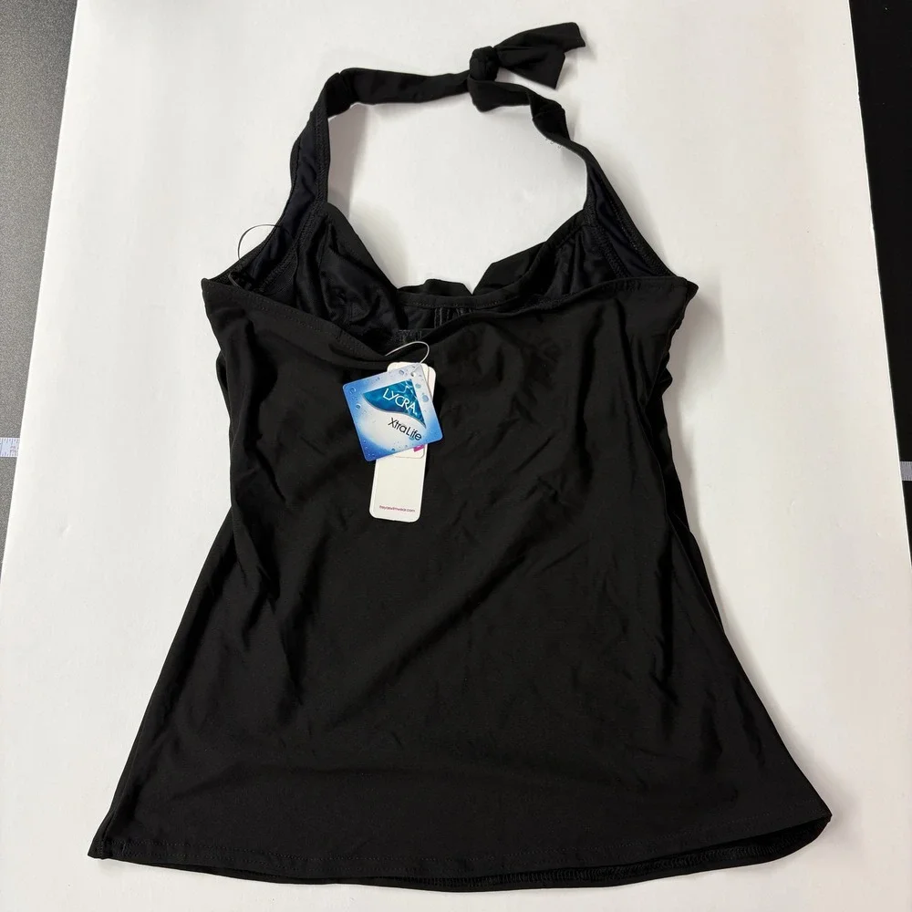 NWT Freya Women Tankini Top 30D Black In The Mix Underwire Halter AS3821BLK